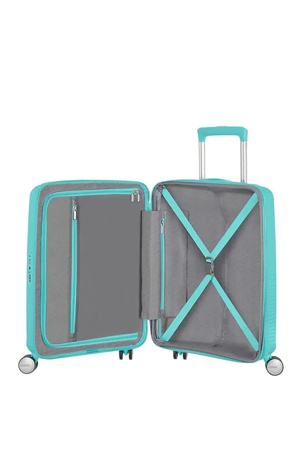 American Tourister Soundbox 55cm Cabin Spinner - Expandable | Poolside Blue