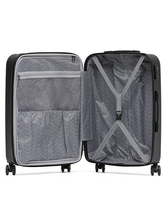 Aus Luggage - ALC440-25A Venice ABS Medium Spinner - Black