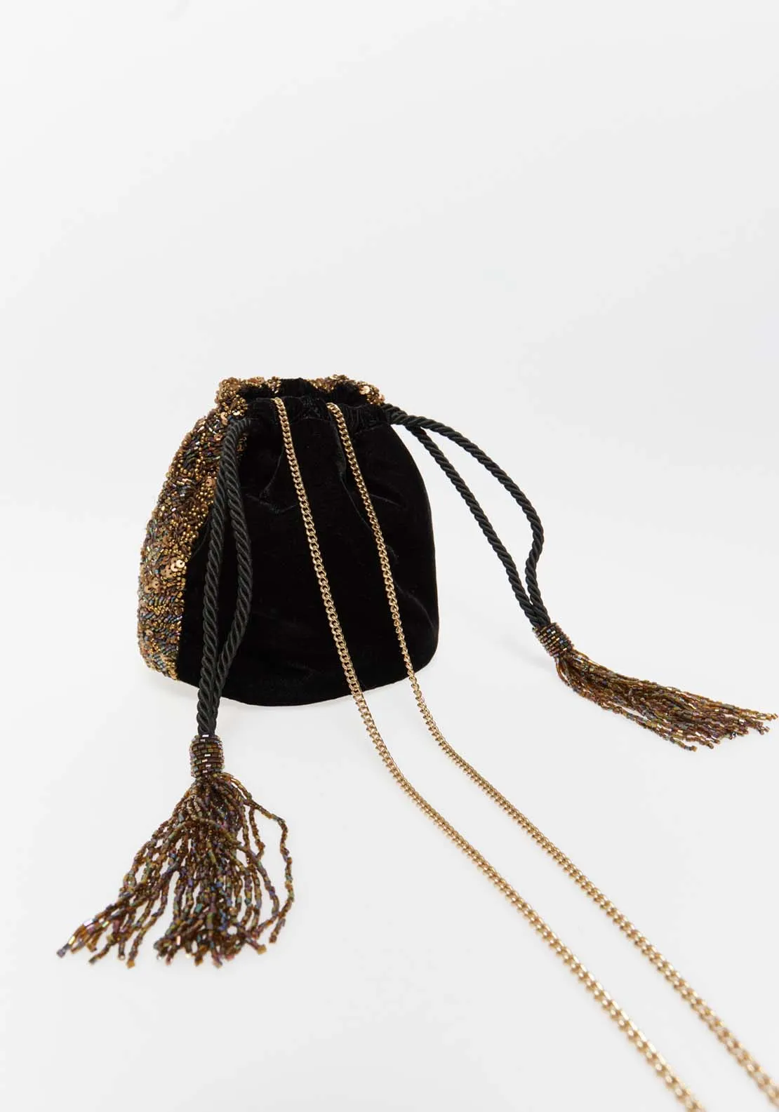 Beaded Pouch Asymmetric - Gold