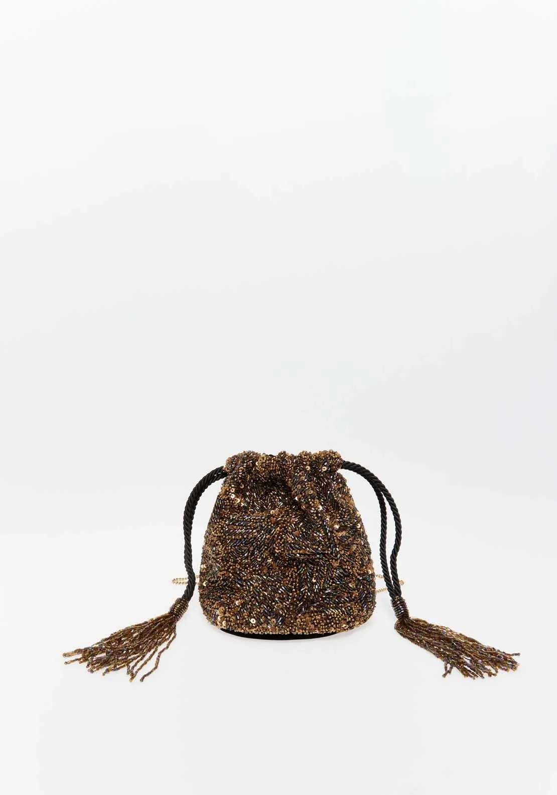 Beaded Pouch Asymmetric - Gold