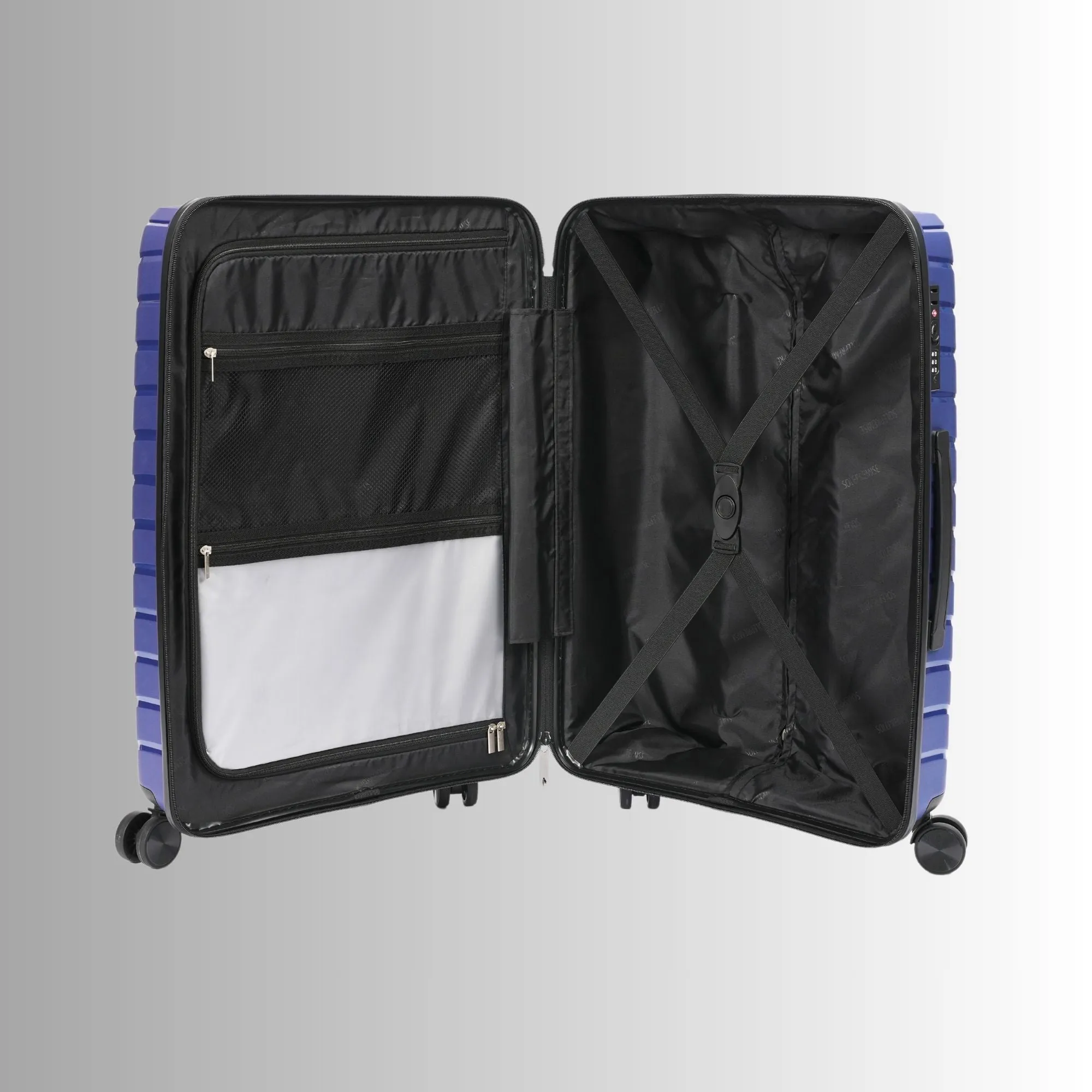 Blue Hardcase Roller Luggage 28' with 360° Wheels & TSA Lock