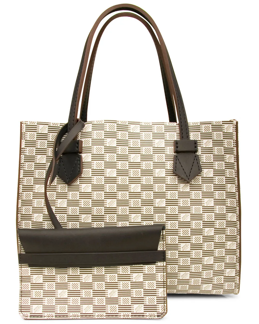 Bregancon Reversible Tote in Blanc and Brown