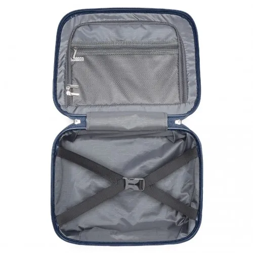 British Traveller 4 Pcs Set Spinner Hard Shell PP Suitcase With TSA Lock & Vanity Case - Navy