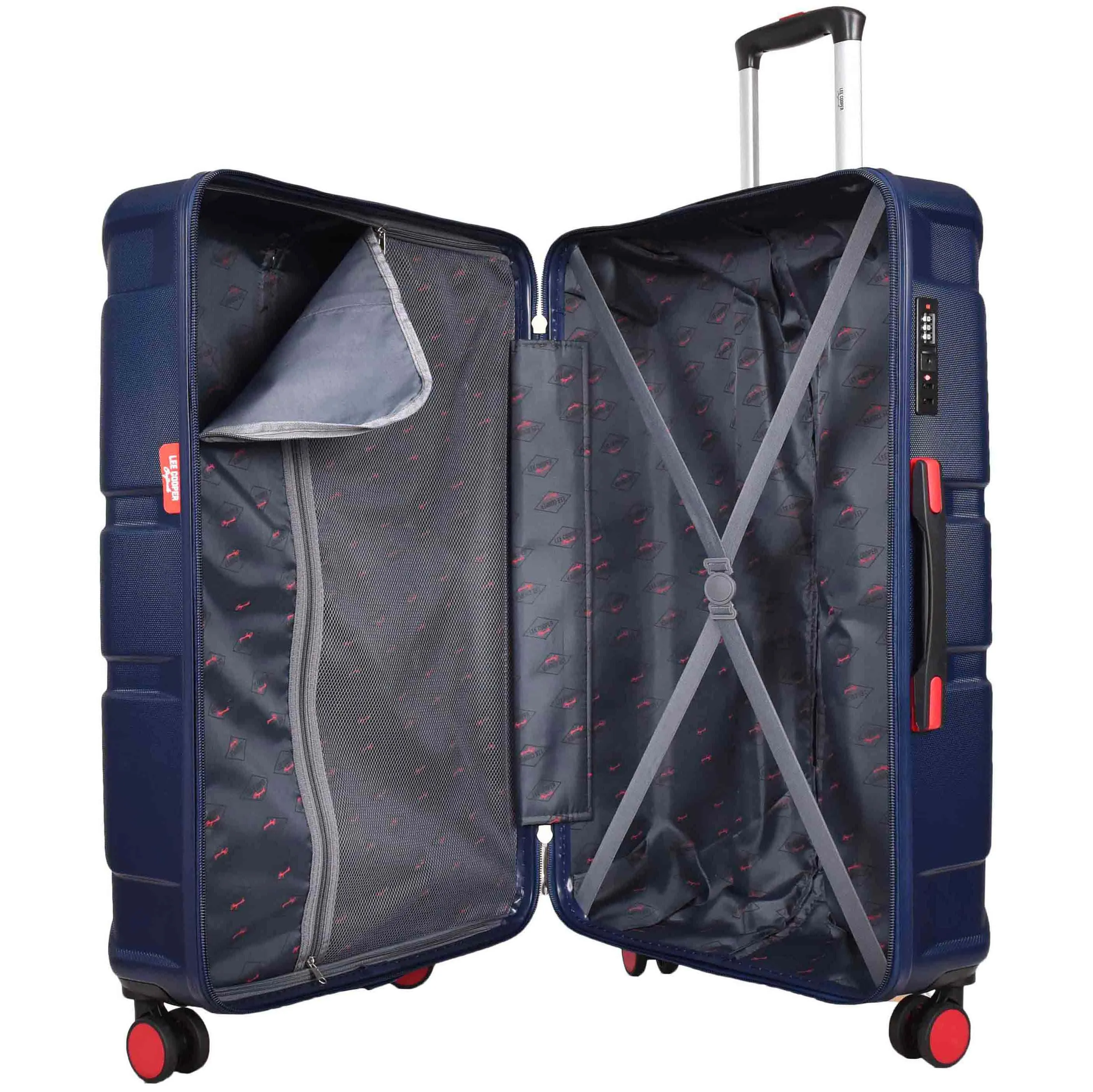 British Union Jack Hardside Spinner Suitcase 8 Wheels Hard Shell Travel Bag Navy