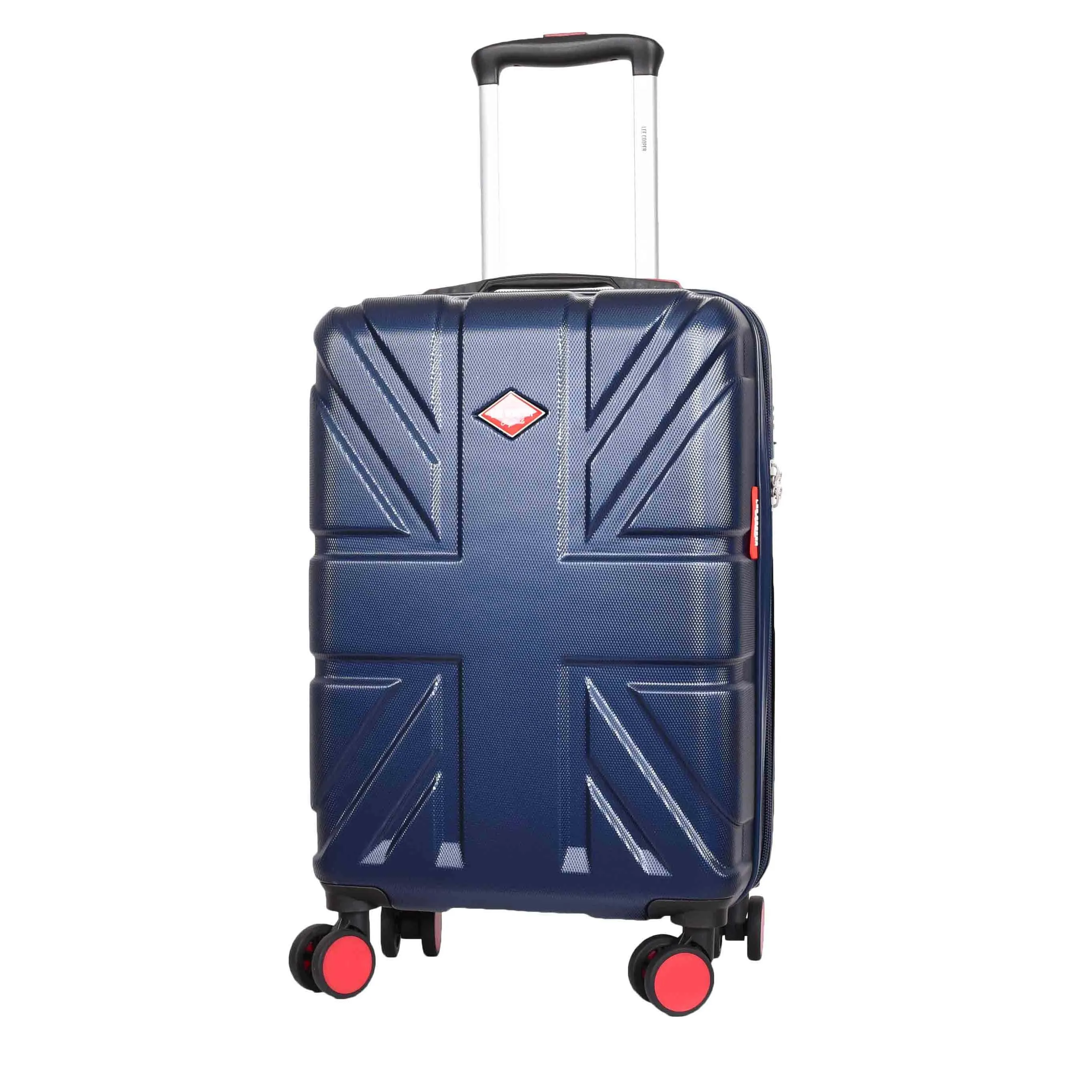 British Union Jack Hardside Spinner Suitcase 8 Wheels Hard Shell Travel Bag Navy