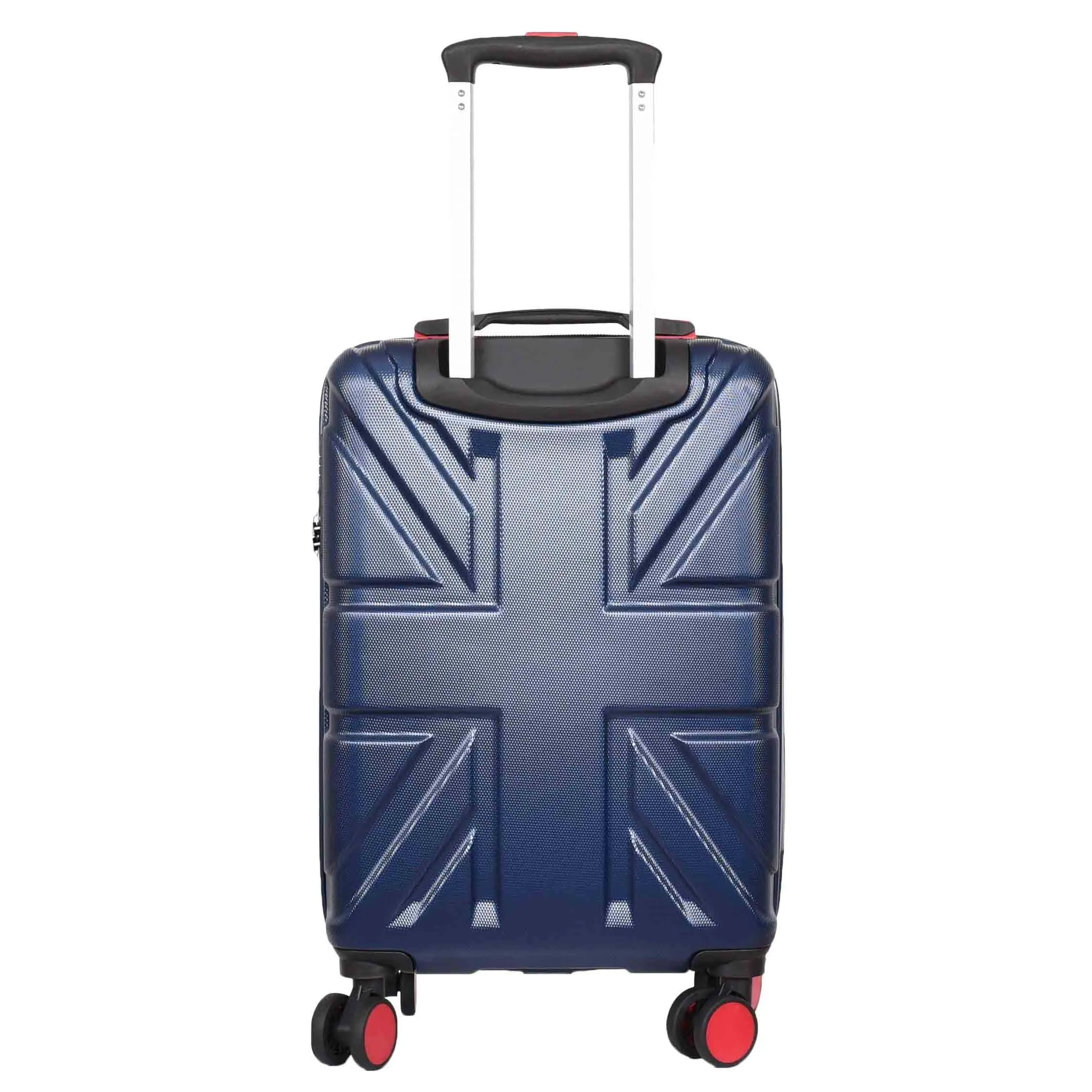 British Union Jack Hardside Spinner Suitcase 8 Wheels Hard Shell Travel Bag Navy