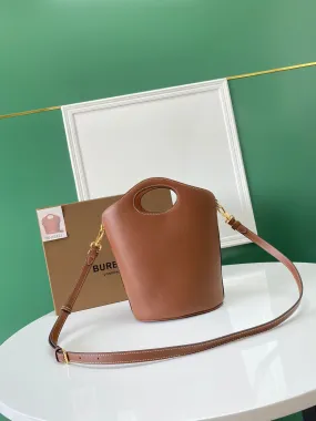 Burberry Small Leather Pocket Bucket Bag