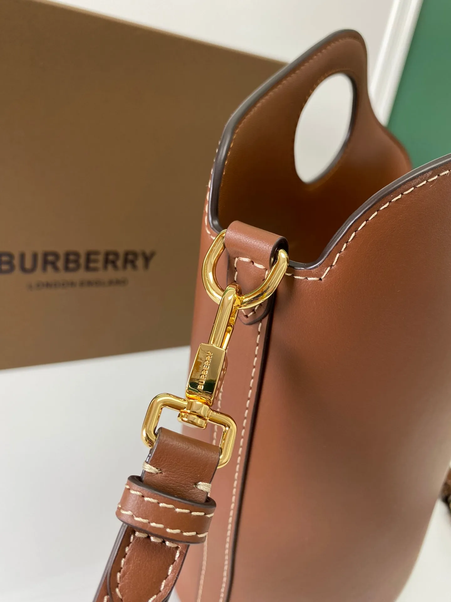 Burberry Small Leather Pocket Bucket Bag