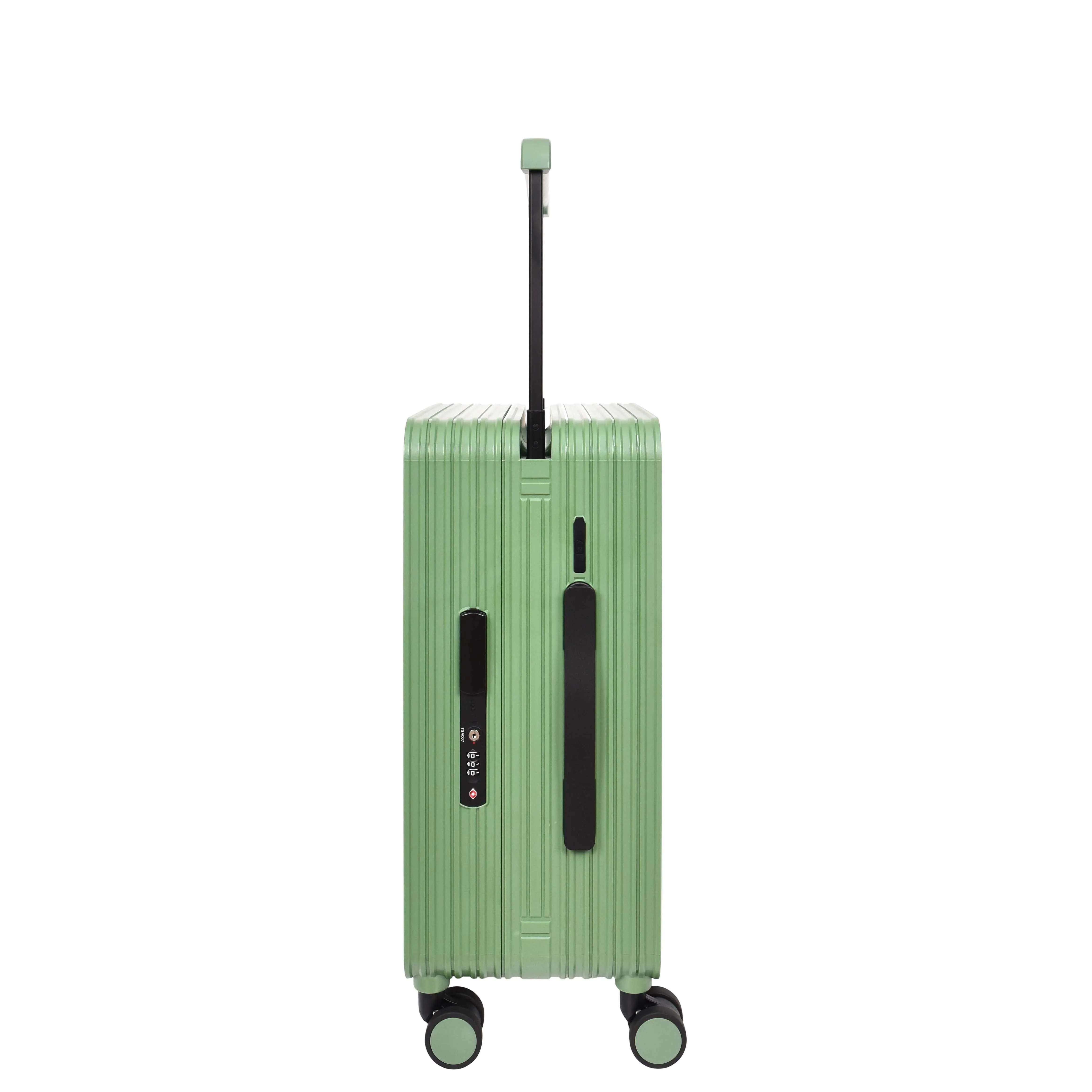 Cabin Size Suitcase 4 Wheels Hard Shell USB Port TSA Lock Travel Luggage Savant Green