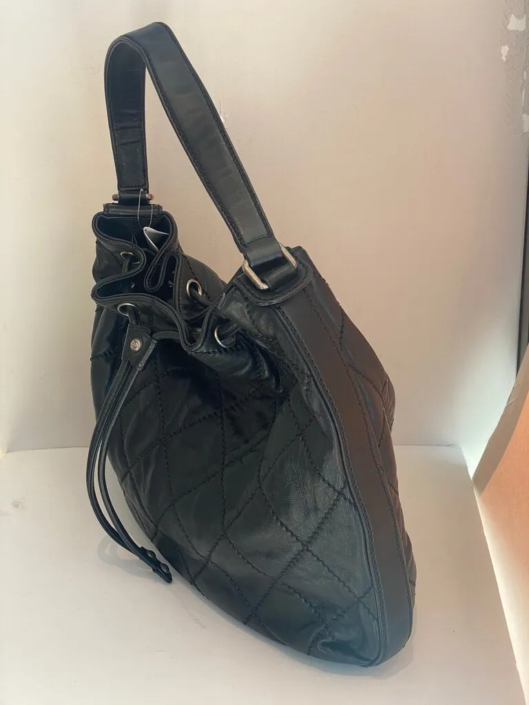 Chanel Quilted Drawstring Bucket Tote