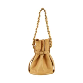 Chanel Tan Buckle Bucket Bag