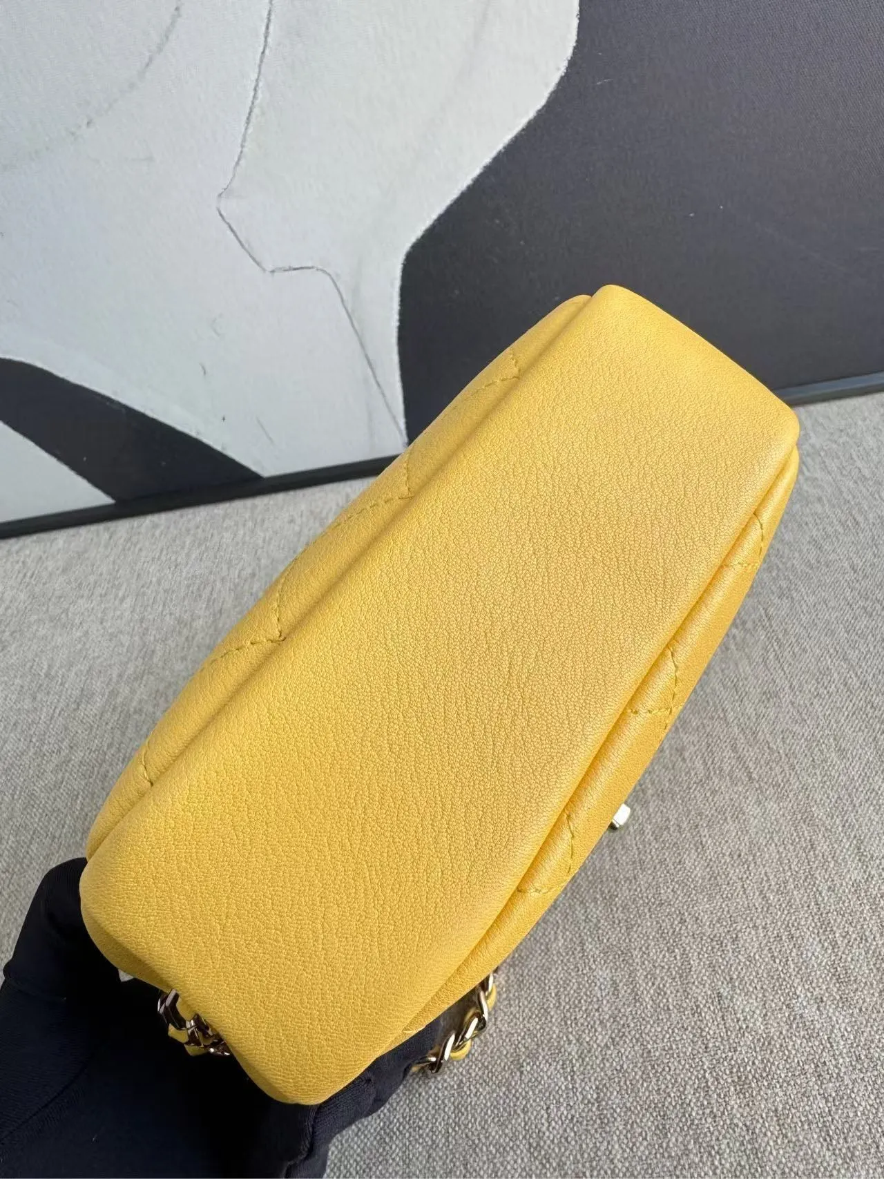 Chanel Yellow Quilted Leather Camera Bag 2018 Chain Strap