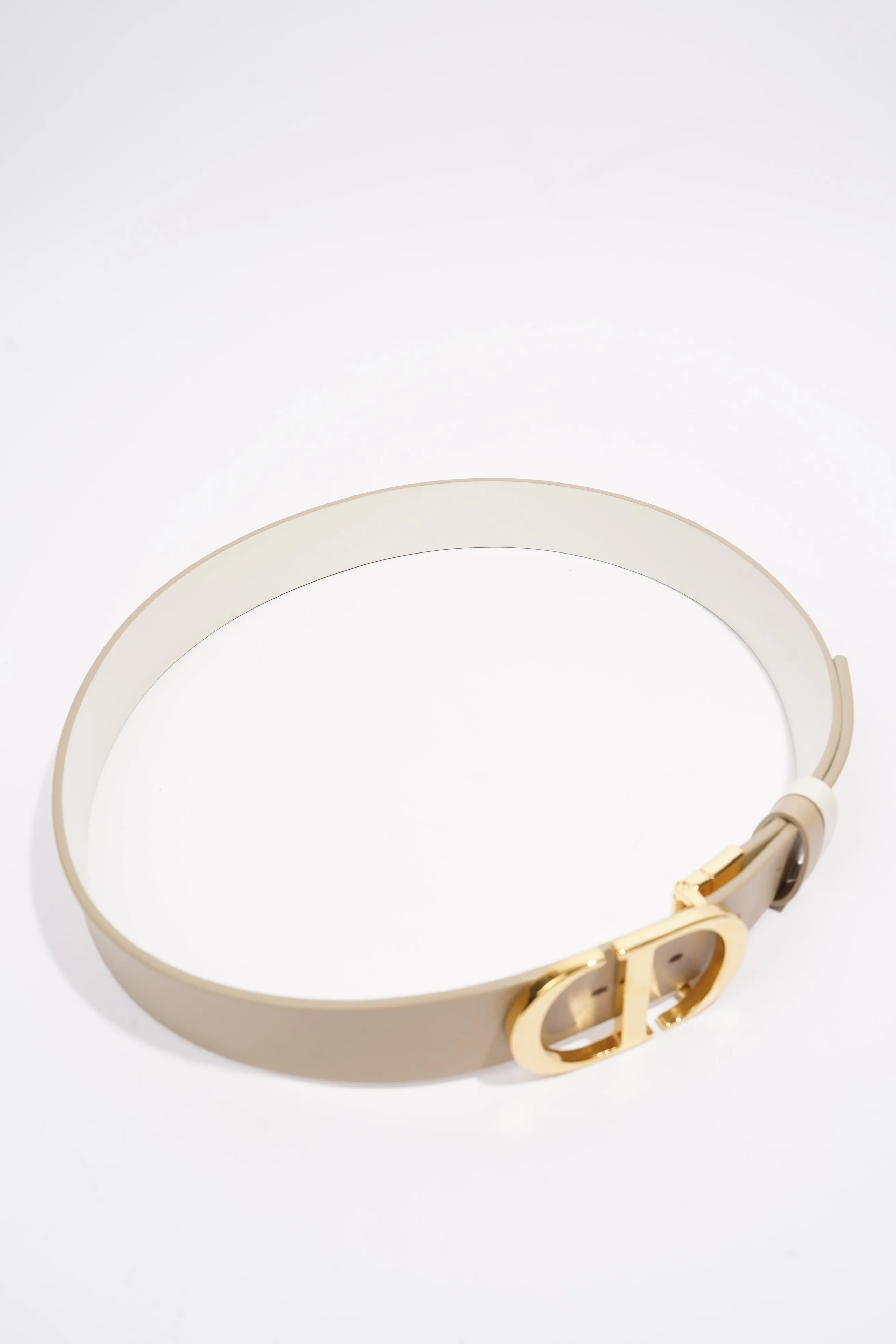 Christian Dior 30 Montaigne Reversible Belt Cream / Beige Leather 95cm 38"