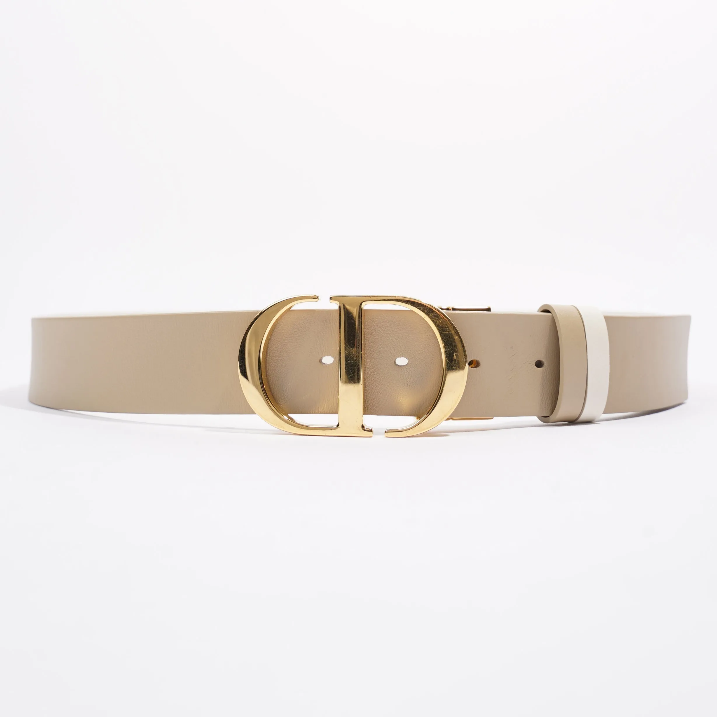 Christian Dior 30 Montaigne Reversible Belt Cream / Beige Leather 95cm 38"