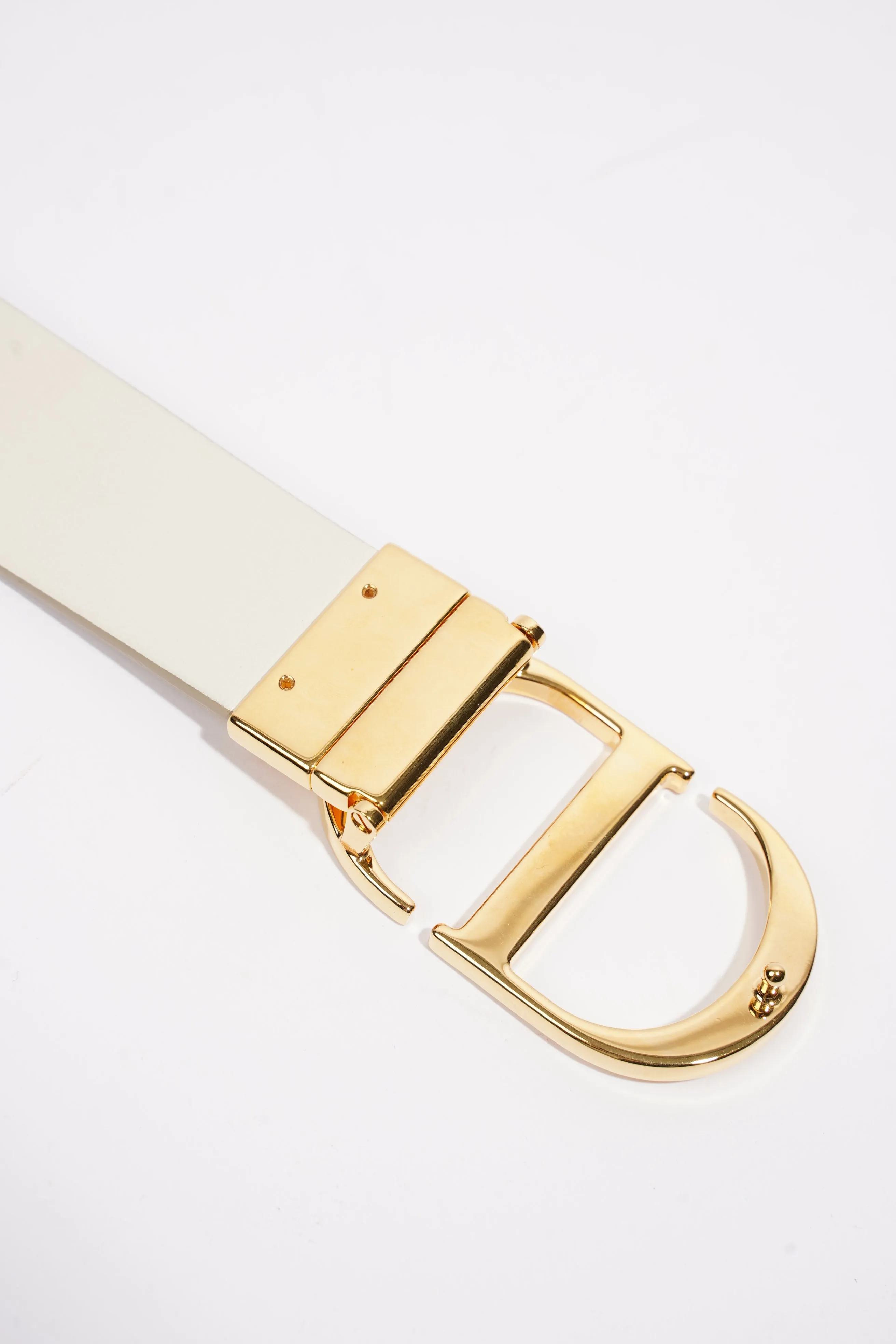 Christian Dior 30 Montaigne Reversible Belt Cream / Beige Leather 95cm 38"