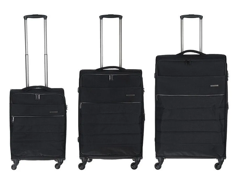 Conwood Expandable Spinner Luggage Set | Black