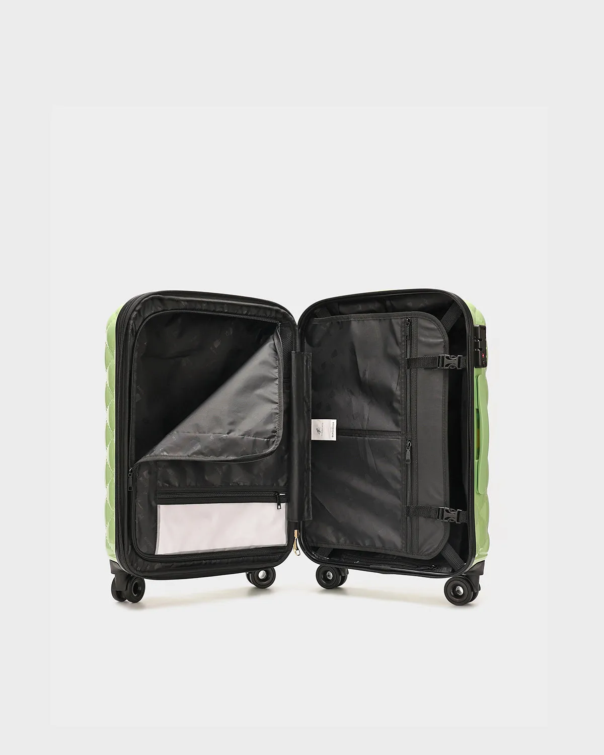 Diamond 3 Piece Luggage Set in Crystal Green