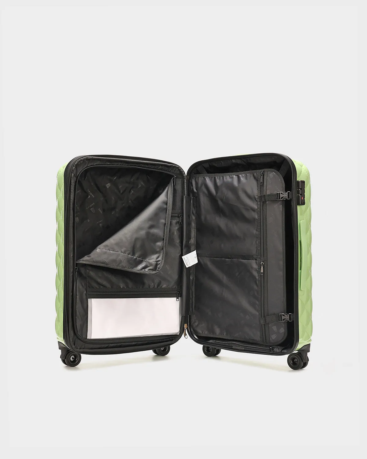 Diamond 3 Piece Luggage Set in Crystal Green