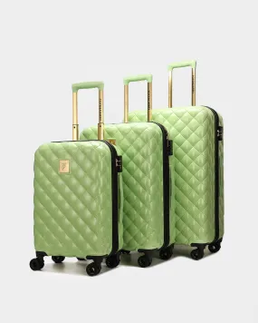 Diamond 3 Piece Luggage Set in Crystal Green