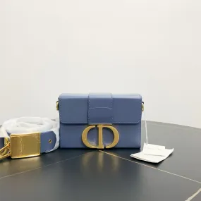 Dior Trunk19 Blue Leather Crossbody Bag Compact Size