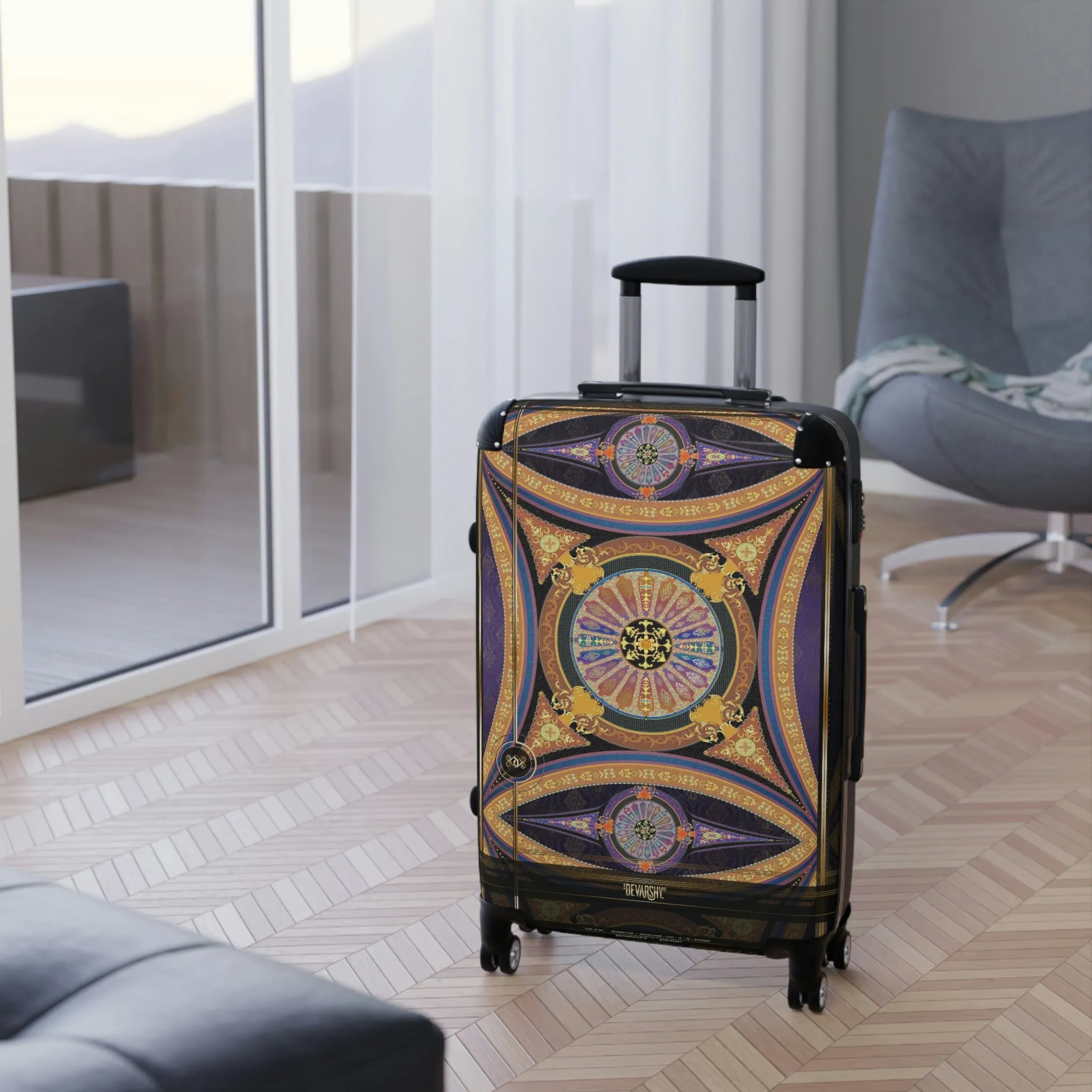 Dome of Baroque Suitcase 3 Size Carry-on Suitcase Violet Luggage Baroque Hard Shell Suitcase | 104921B