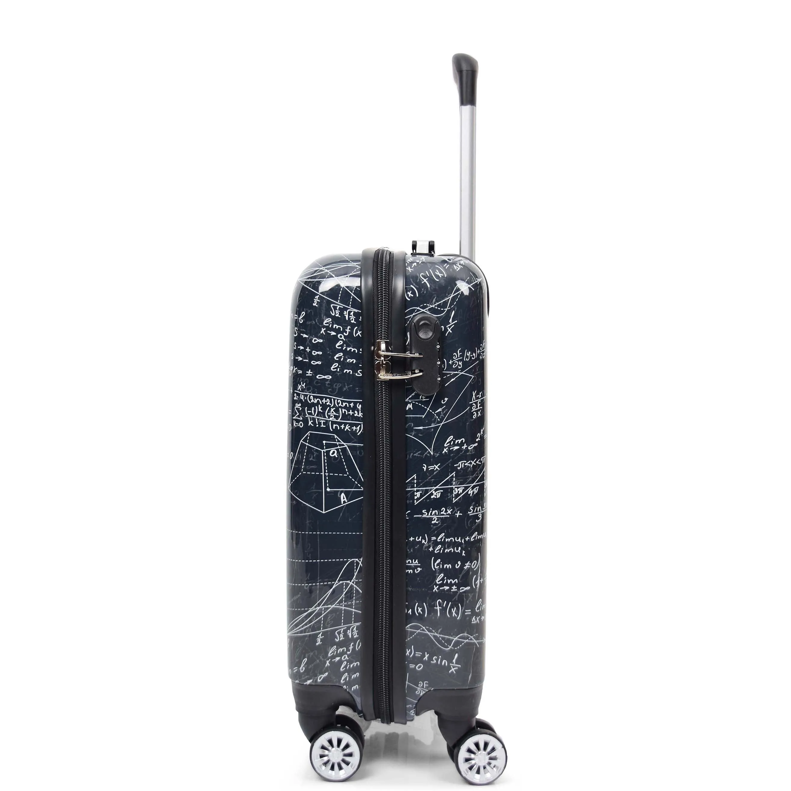 Four Wheel Suitcase Hard Shell Expandable Luggage Maths Print