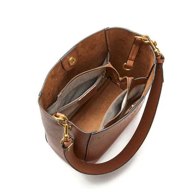 Genuine Leather Large Bucket Shoulder Bag