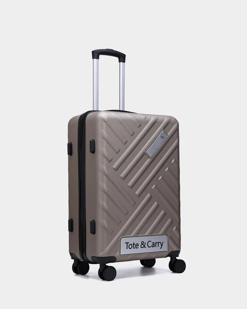 Hard Case 3 Piece Luggage Set in Champagne Gold