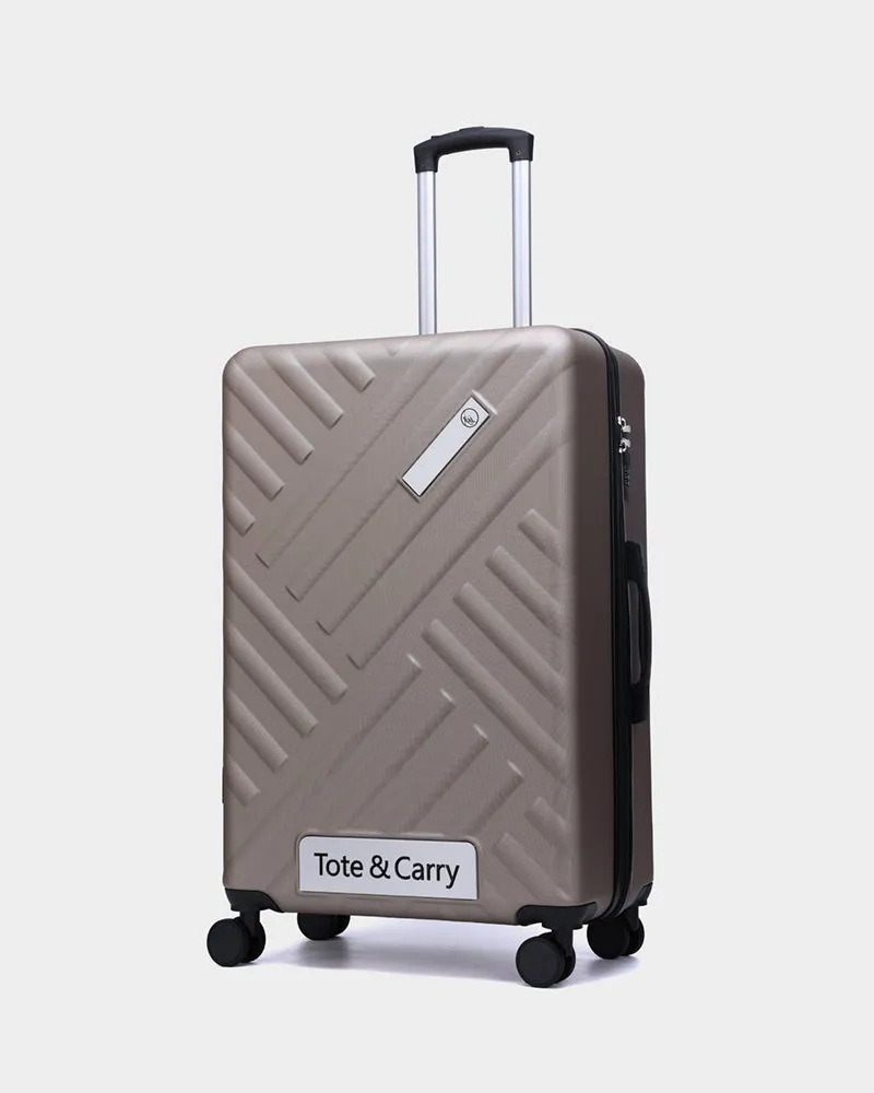 Hard Case 3 Piece Luggage Set in Champagne Gold