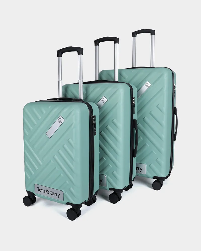 Hard Case 3 Piece Luggage Set in Crystal Green