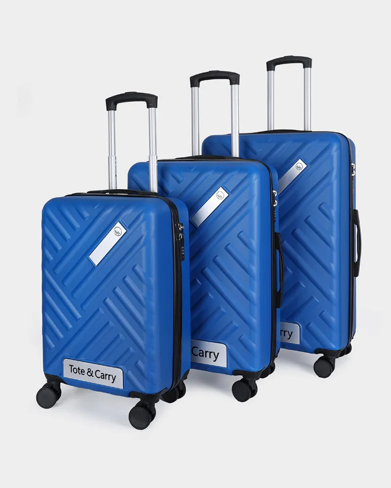 Hard Case 3 Piece Luggage Set in Pearl Blue