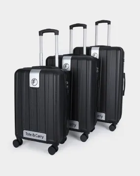 Hard Shell 3 Piece Luggage Set in Black