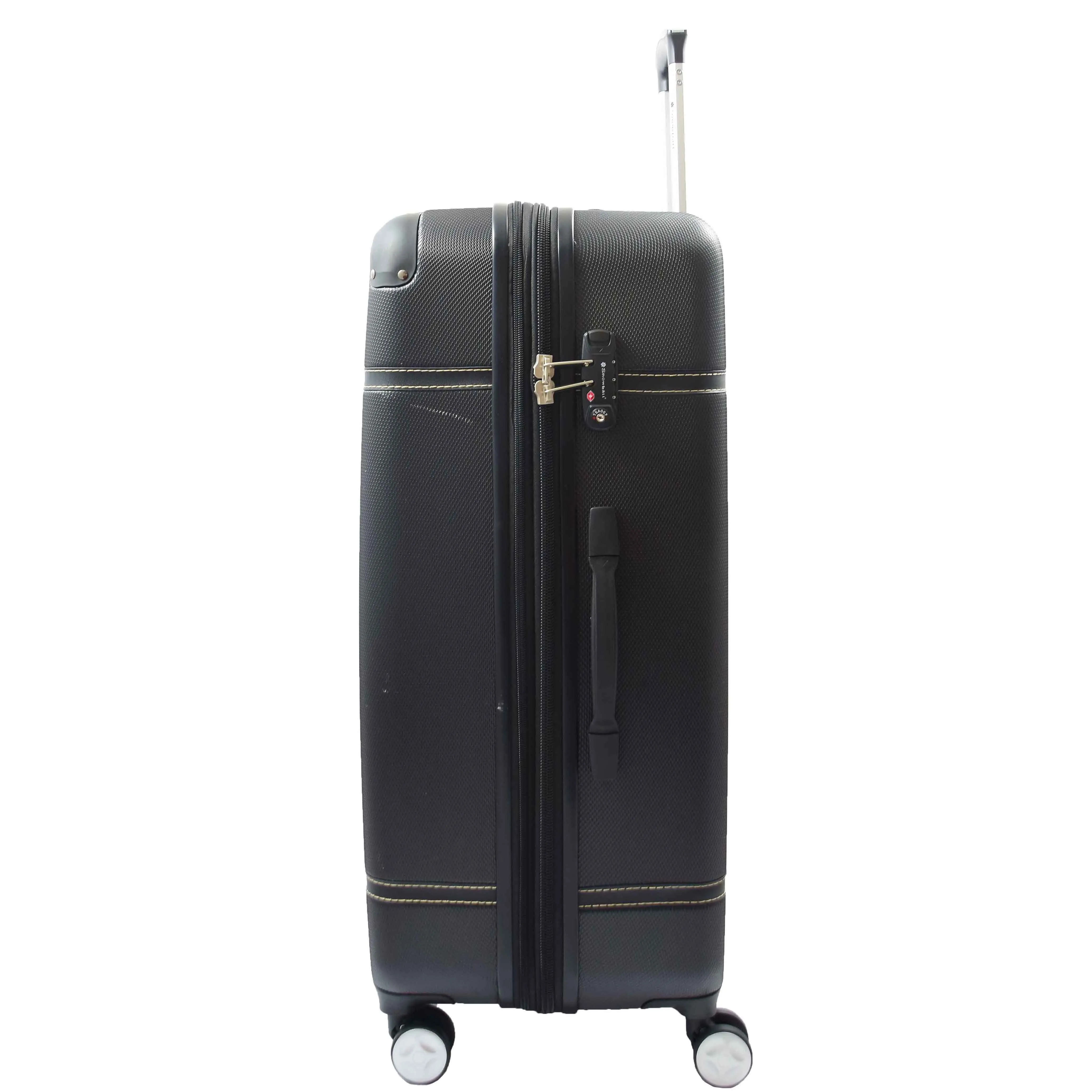 Hard Shell Retro Expandable Four Wheel Luggage Deluxe Black