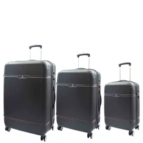 Hard Shell Retro Expandable Four Wheel Luggage Deluxe Black