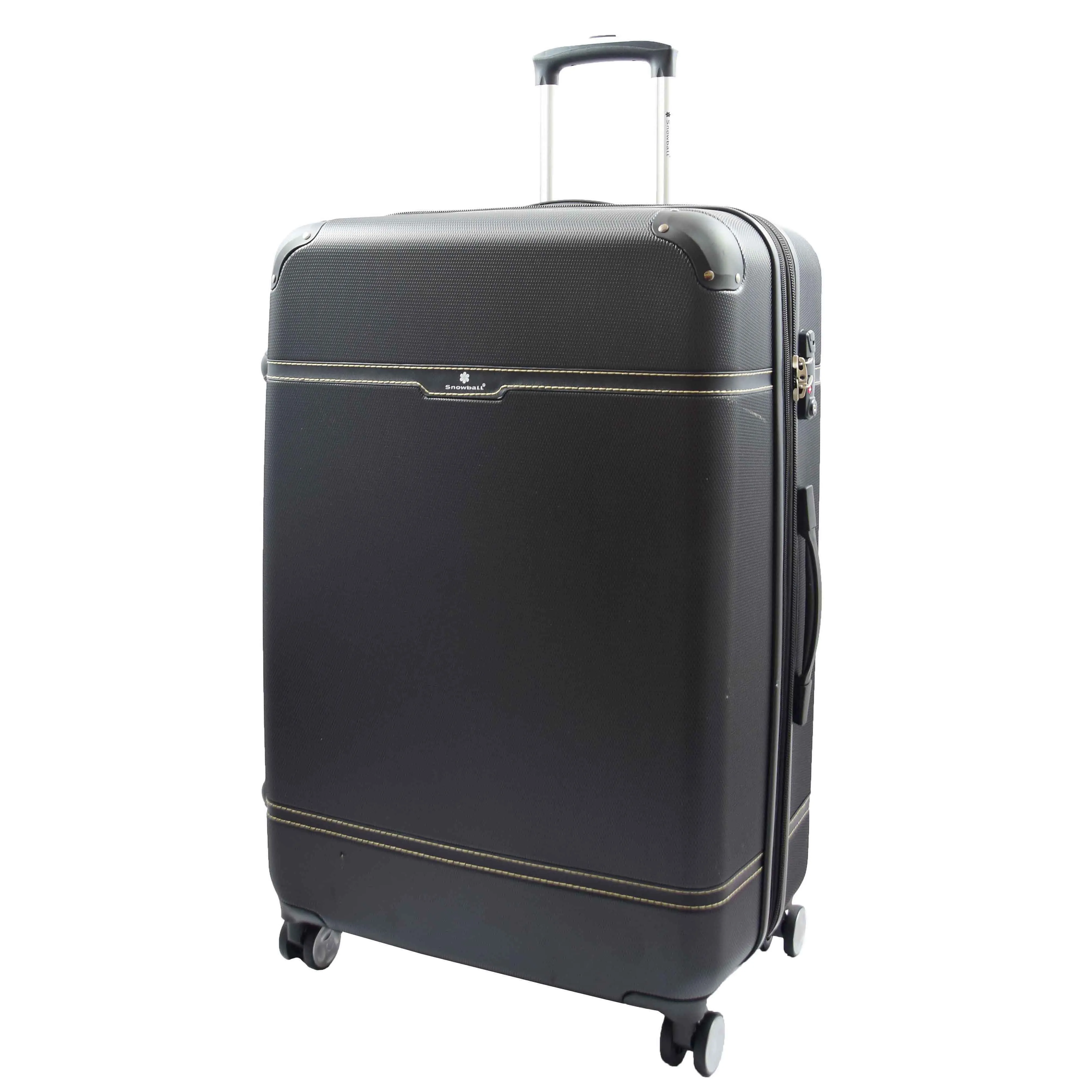 Hard Shell Retro Expandable Four Wheel Luggage Deluxe Black