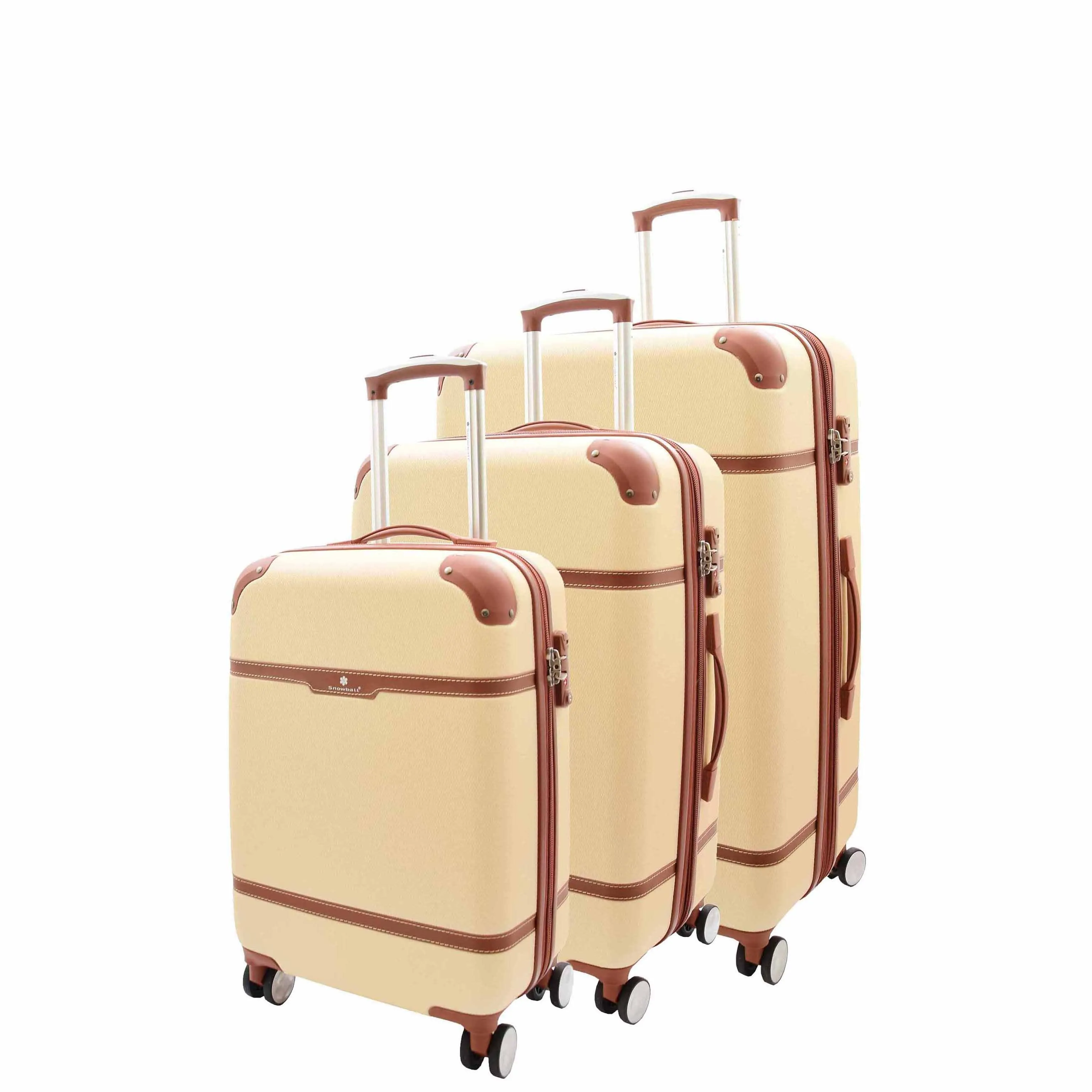 Hard Shell Retro Expandable Four Wheel Luggage Jupiter Milky