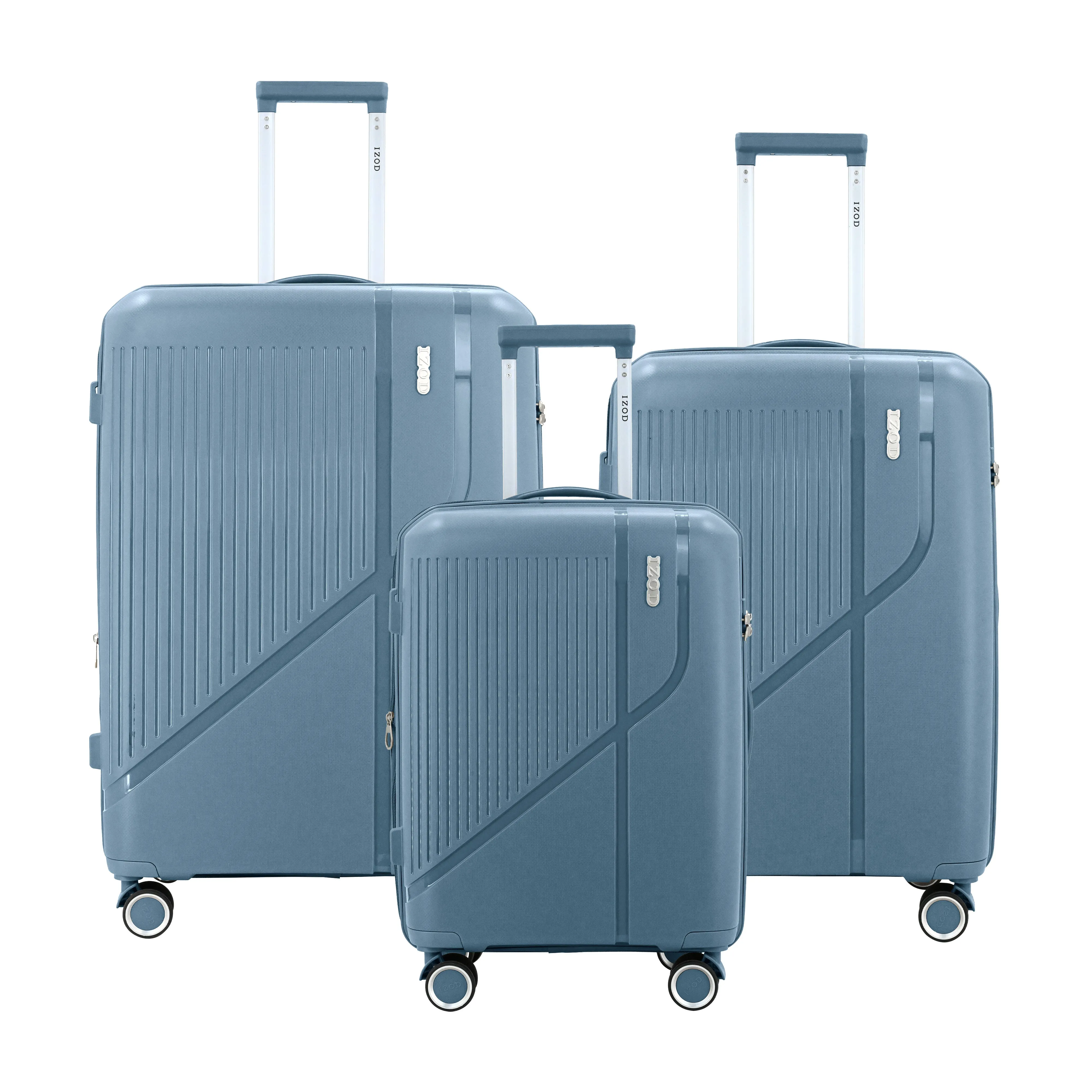 IZOD Zora Lightweight Polycarbonate Hard Shell 3 Piece Luggage Set - (20", 24", 28") with 360° Dual Spinning Wheels and Combo Lock