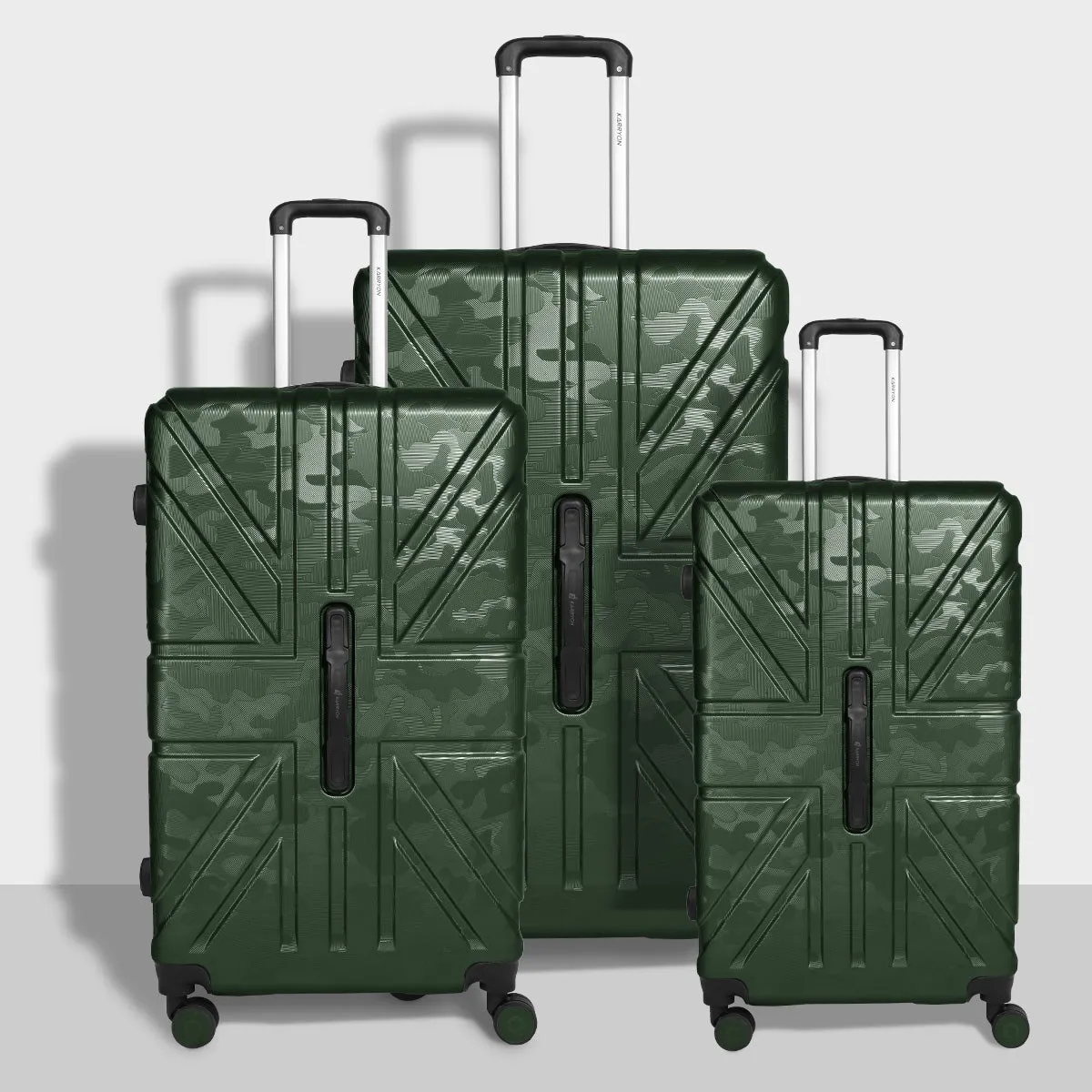 Karry-On Premium Camouflage 3-Piece Hard-Shell Luggage Set with 360° Spinner Wheels (30,26,20")