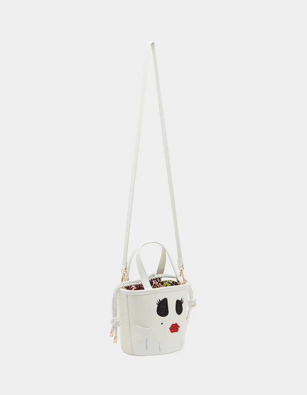 KITSCH GIMMIE CANDY GHOST BUCKET BAG WHITE