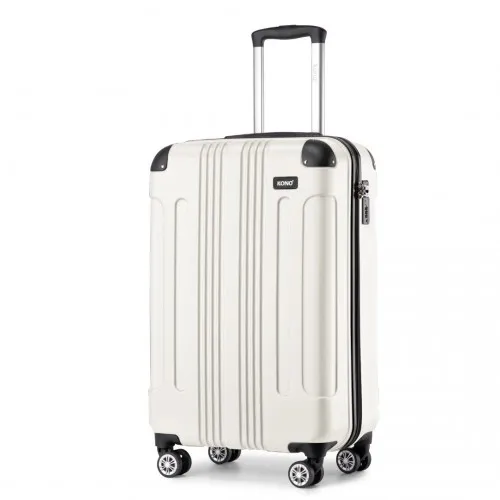 Kono 19 Inch ABS Lightweight Compact Hard Shell Cabin Suitcase - Beige | Durable, Sleek, and Travel-Friendly Luggage