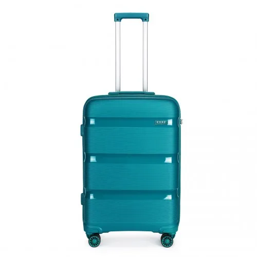 Kono 24 Inch Bright Hard Shell PP Suitcase - Classic Blue/Green Collection | Durable & Stylish Luggage