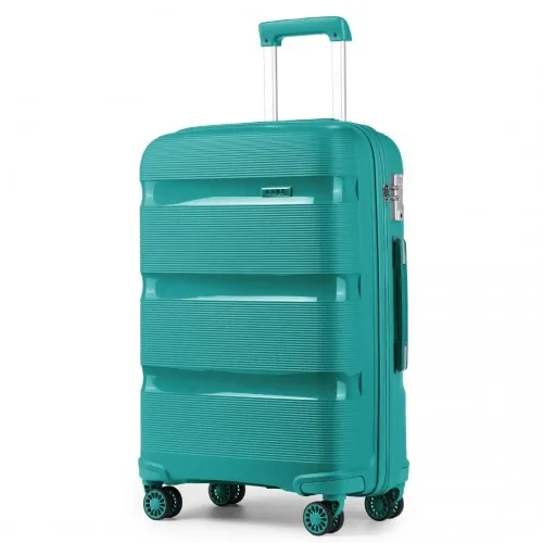 Kono 24 Inch Bright Hard Shell PP Suitcase - Classic Blue/Green Collection | Durable & Stylish Luggage