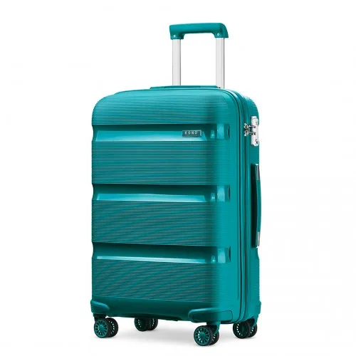 Kono 24 Inch Bright Hard Shell PP Suitcase - Classic Blue/Green Collection | Durable & Stylish Luggage