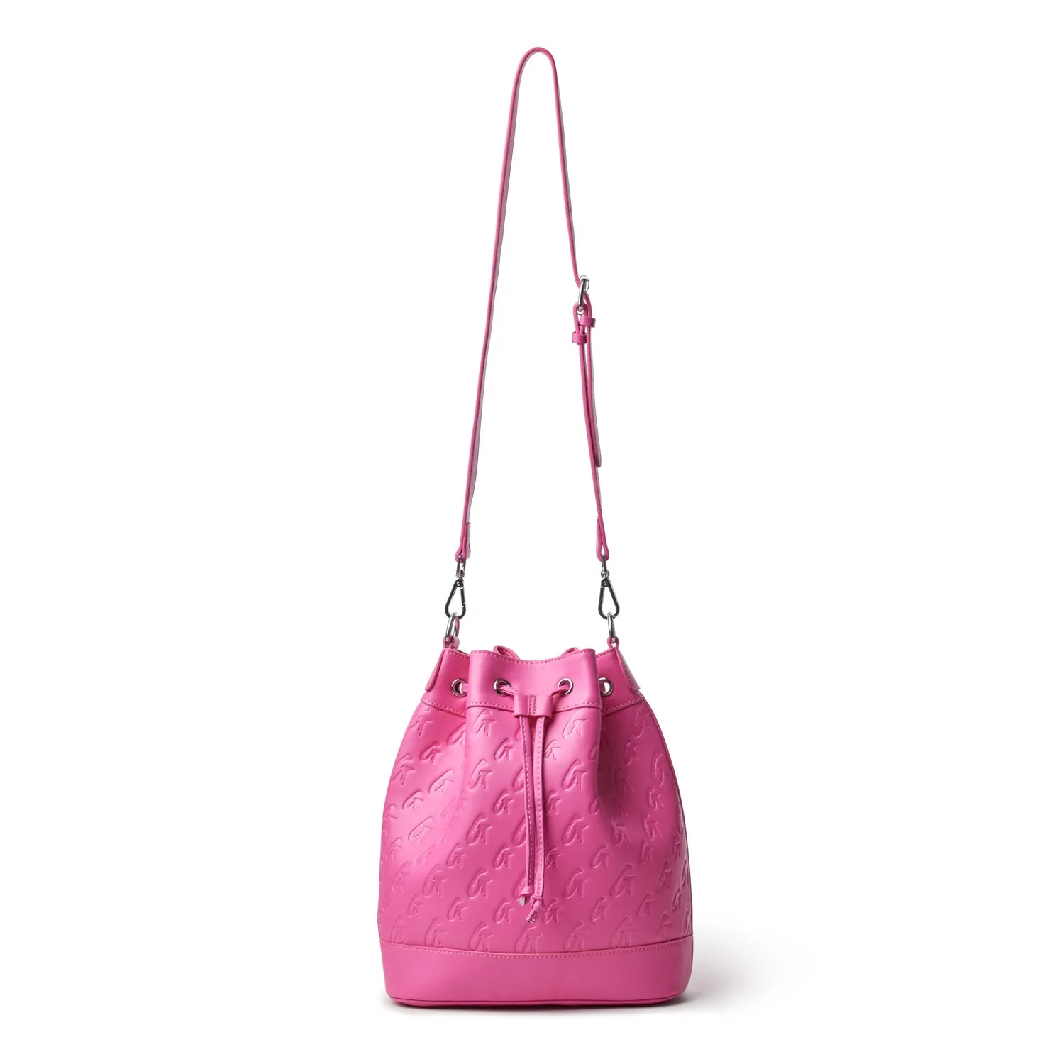 LARGE MONOGRAM BUCKET BAG - HOT PINK