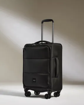 Lightest Cabin Suitcase in Black - Soft Stripe