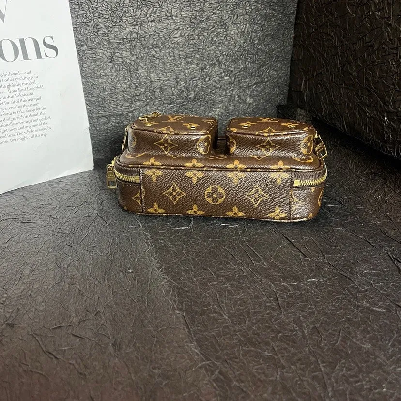 Louis Vuitton Monogram Brown Chip Version Satchel Bag 20cm