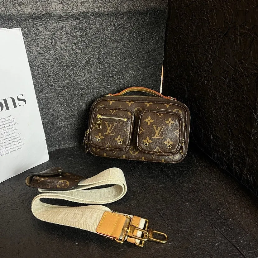 Louis Vuitton Monogram Brown Chip Version Satchel Bag 20cm