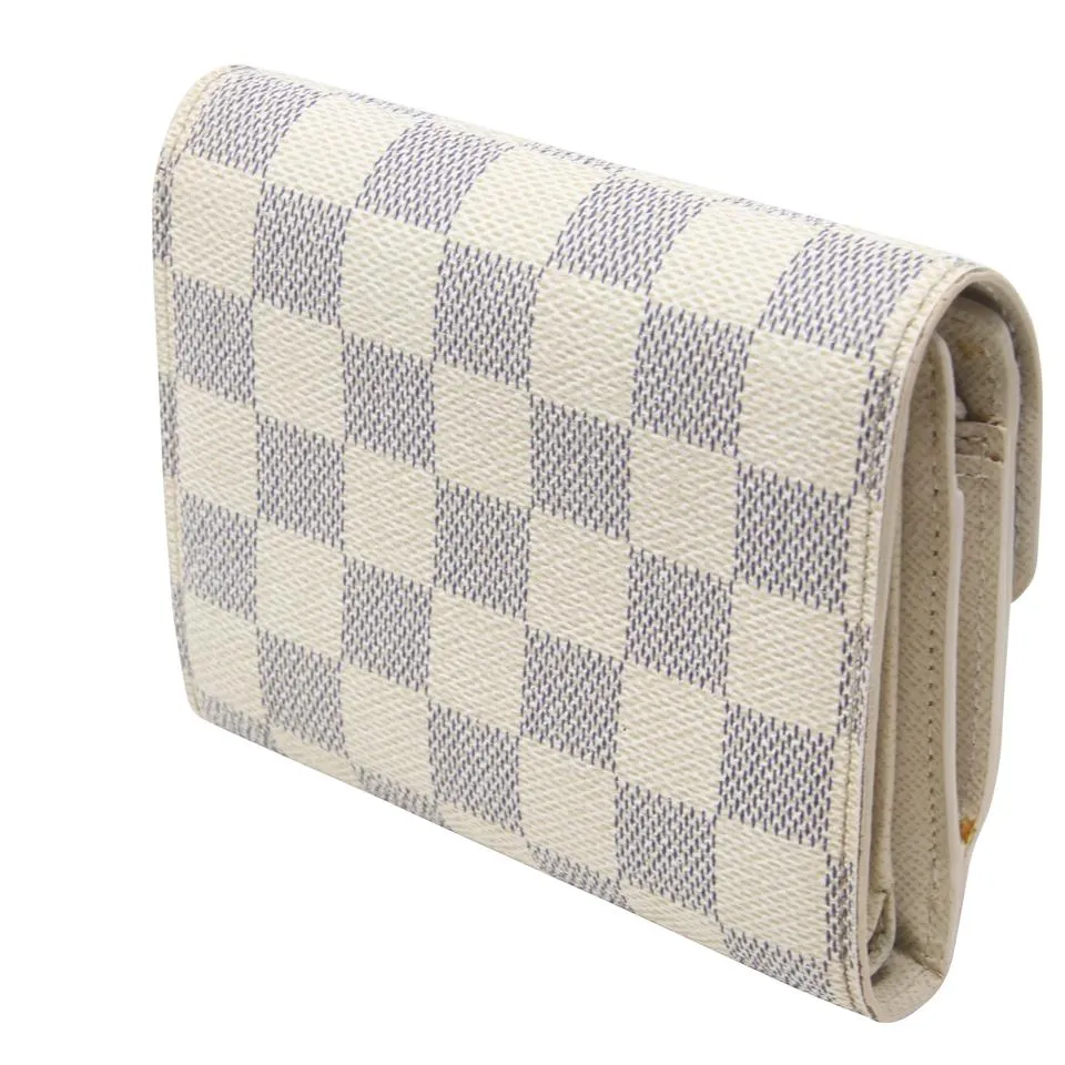 Louis Vuitton White Koala Damier Azur Coated Canvas French Compact Push-lock Wallet