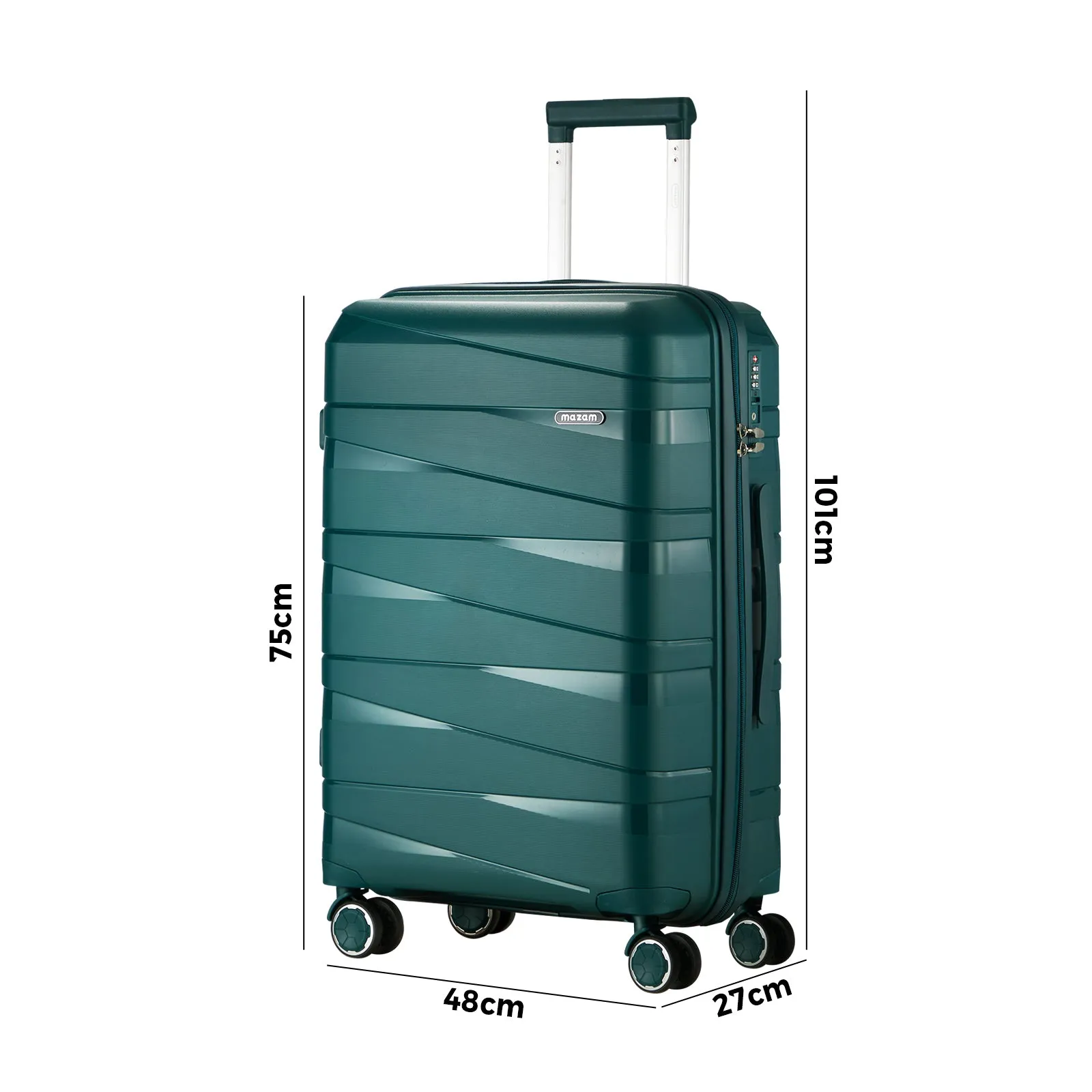 Mazam 28" Luggage Suitcase Trolley Set Travel TSA Lock Storage PP Case Green