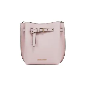 Michael Kors Emilia Small Powder Blush Pebble Leather Bucket Messenger Handbag